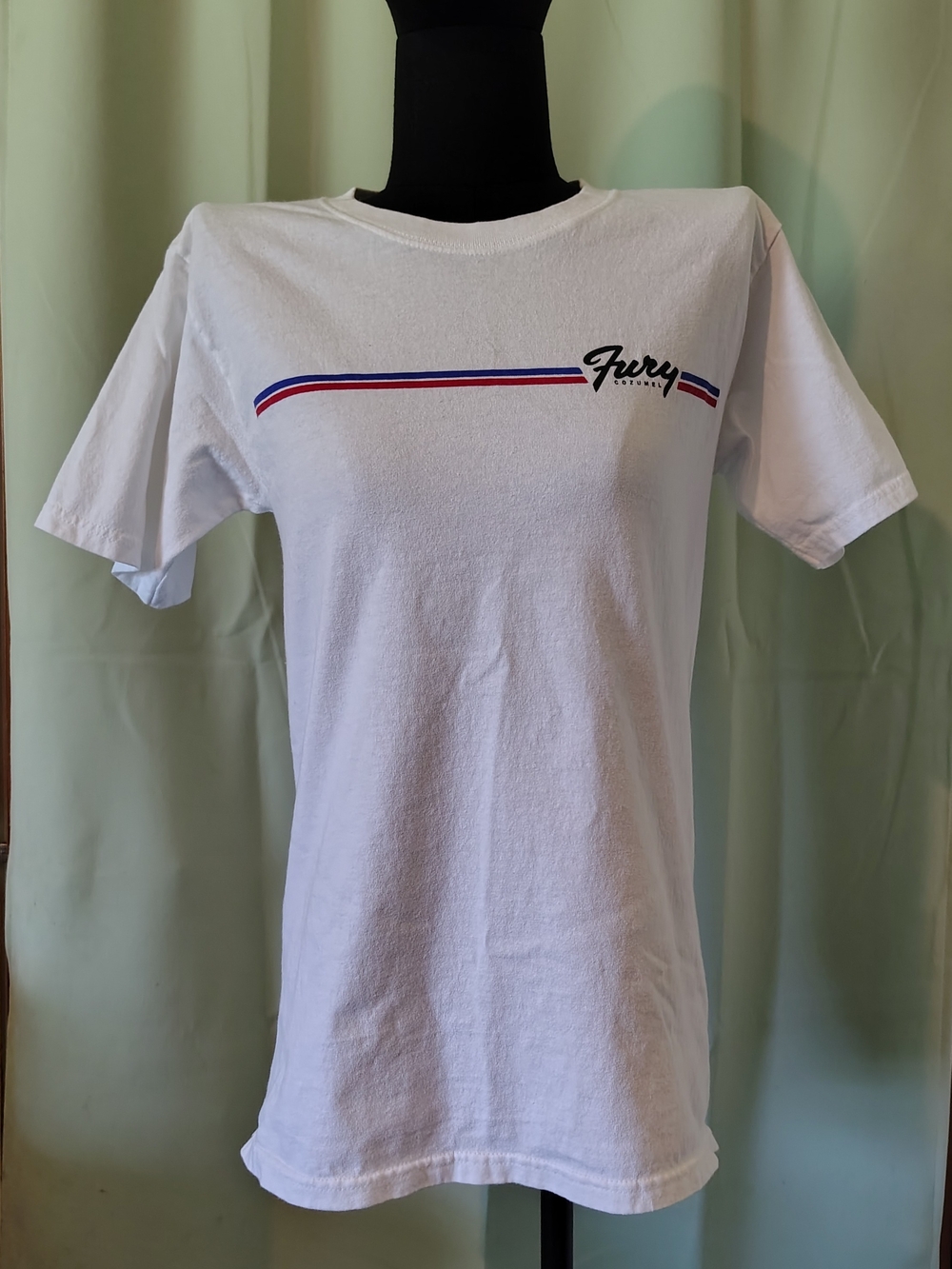 Fury Cozumel Graphic Tee White Red Blue Black Sail Boat Women Men Small Unisex - Picture 3 of 7
